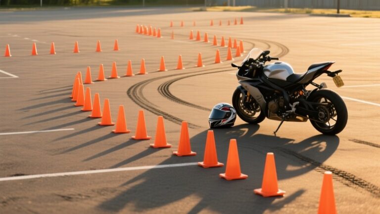 cones placement for motorcycle training