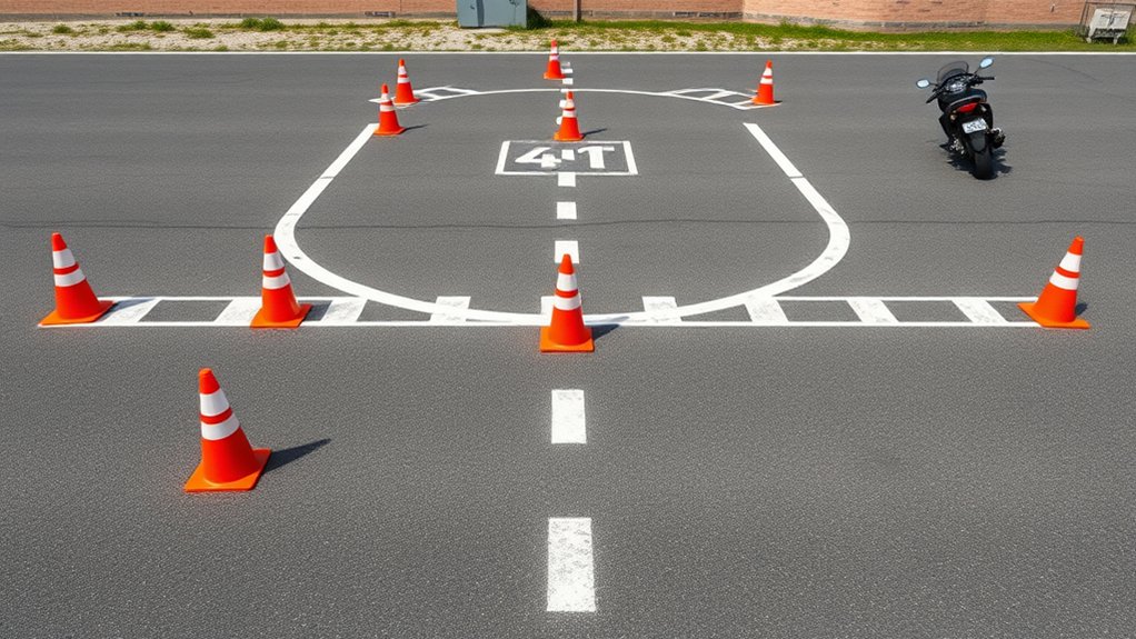 use colorful cones and markings