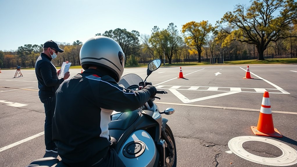demonstrate controlled motorcycle maneuvers