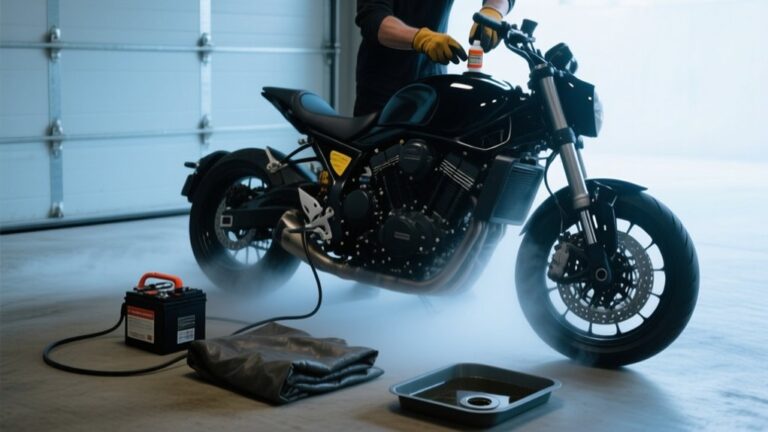 prepare motorcycle for storage