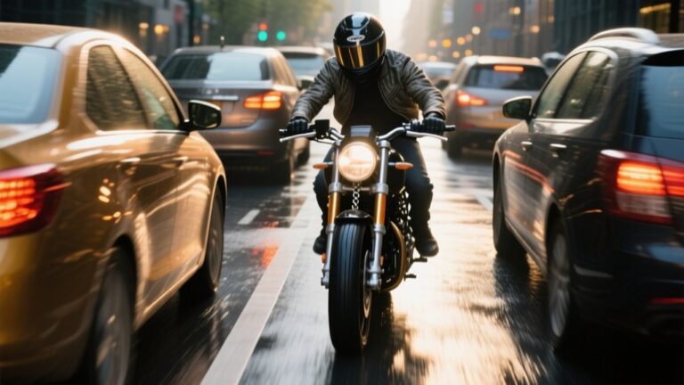 riding between slow lanes